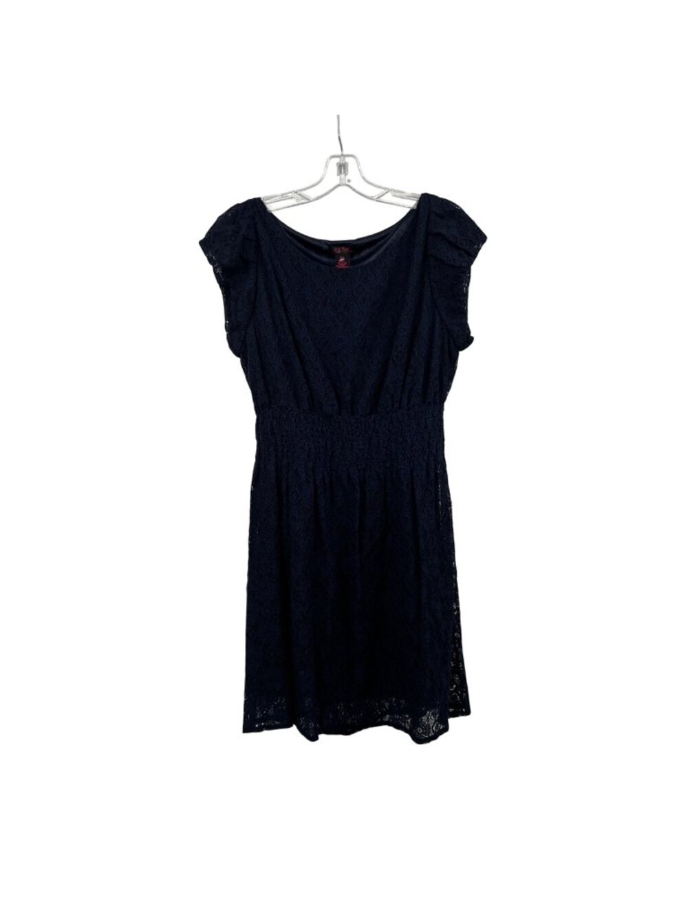 It's Pink Lace A-Line Dress Cap Sleeve Elastic Waist Navy Size XXL New